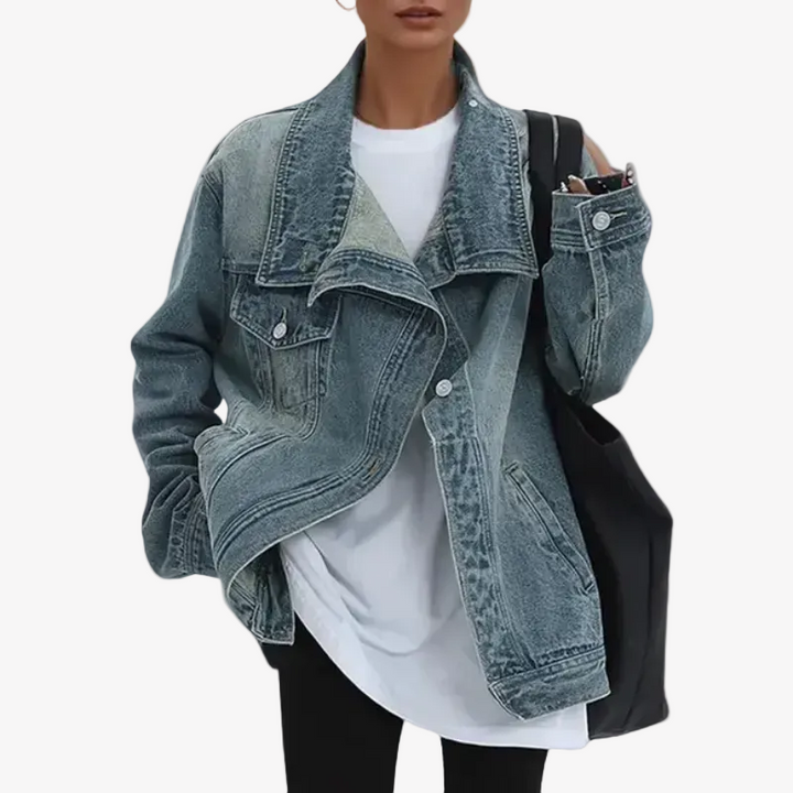 Inthet™ – Bomull Street Style Trendig Asymmetrisk Knappjacka