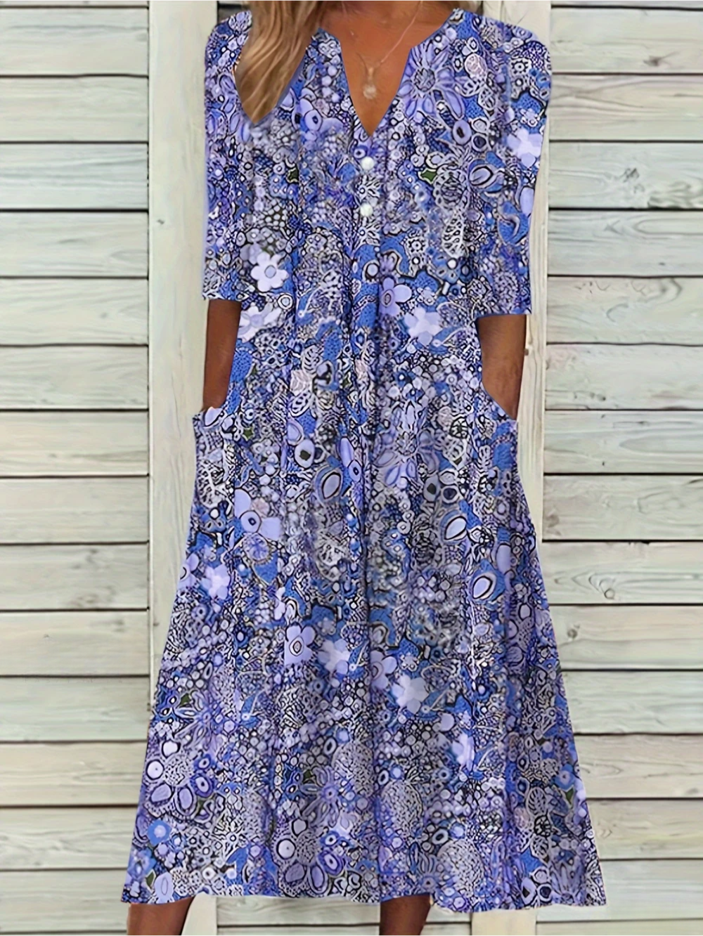 Riley™ - Tidlös Elegant V-ringad Klänning