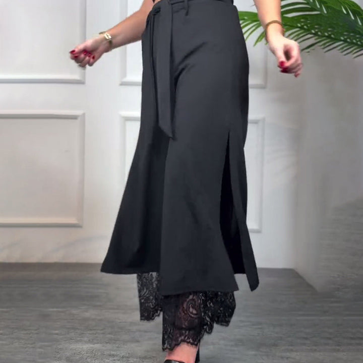 Lacera™ – Stilfulla Vida Byxor med Genomskinligt Spetsfoder