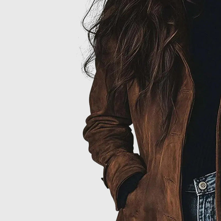 Prestia™ - Elegant Mellanlång Kappa med Knappstängning